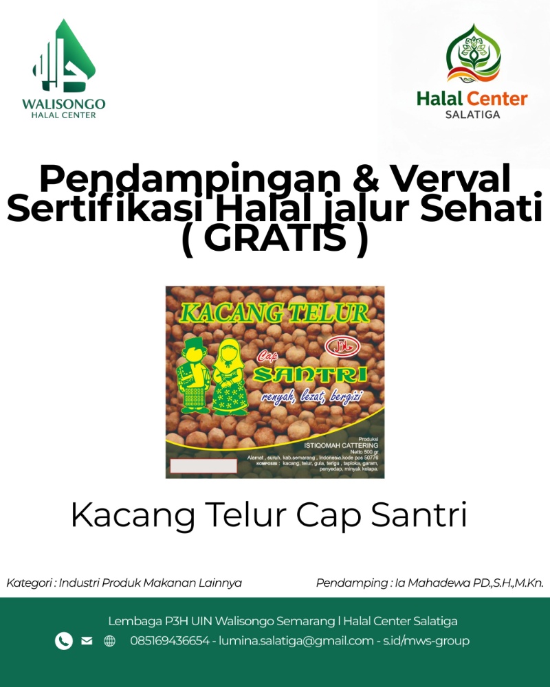 Verval Sertifikasi Halal Kacang Telur